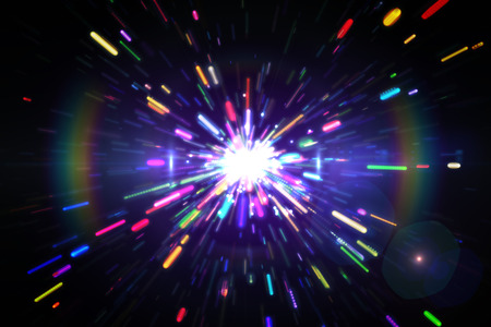 Digitally generated laser background in cool coloursの写真素材