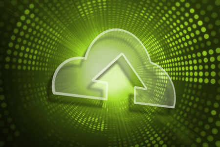 Cloud computing against green pixel spiralの写真素材