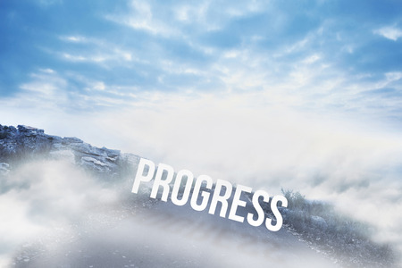 The word progress against road leading out to the horizonの写真素材