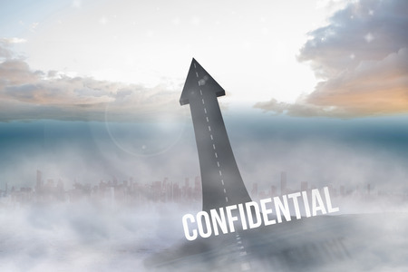The word confidential against road turning into arrowの写真素材