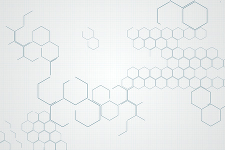 Digitally generated chemical structure in grey and white