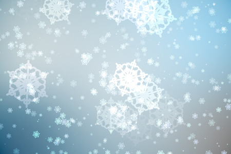 Digitally generated delicate snowflake design in blueの写真素材