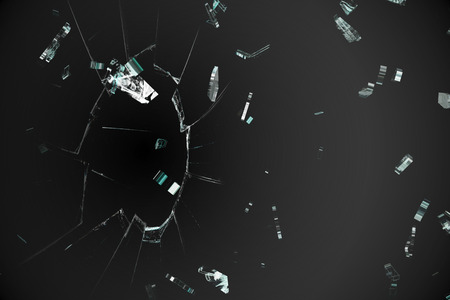 Digitally generated shattered glass on black background