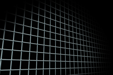 Digitally generated dark black and grey gird patternの写真素材