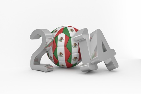 Mexico football cup 2014 on white backgroundの写真素材