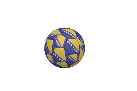 Football in bosnian colours on white backgroundの写真素材