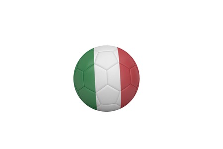 Football in italy colours on white backgroundの写真素材