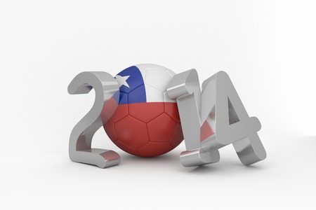 World cup 2014 for chile on white backgroundの写真素材