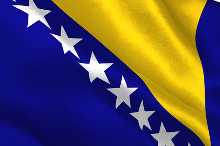 Bosnia herzegovina national flag ripplingの写真素材