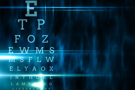 Digitally generated blue and black reading test