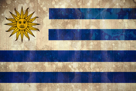 Digitally generated uruguay flag in grunge effectの写真素材