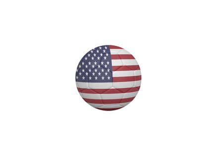Football in america colours on white backgroundの写真素材
