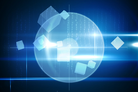 Digitally generated blue technology design with circleの写真素材