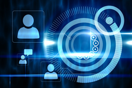 Digitally generated blue technology design with profiles