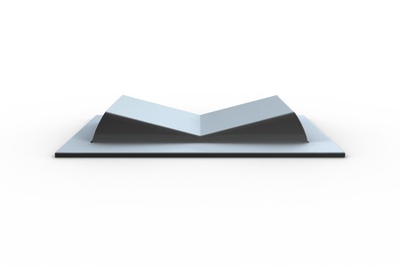 Digitally generated white flip switch on white backgroundの写真素材
