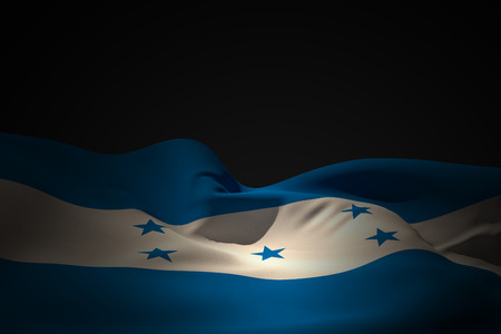 Honduras flag waving against black shadowの写真素材