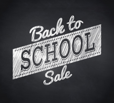 Composite image of back to school sale message against blackboardの写真素材