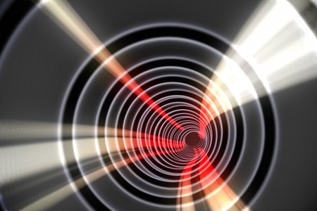 Digitally generated White spiral with red light 