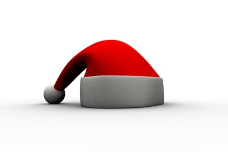 Digitally generated red Santa hat on white backgroundの写真素材