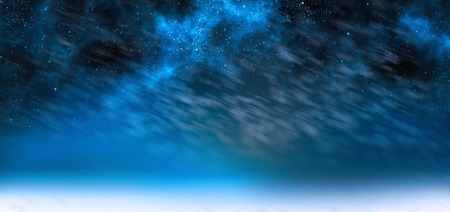 Digitally generated Aurora night sky in blueの写真素材