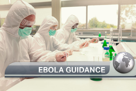 Digital composite of Ebola news flash with medical imageryの写真素材