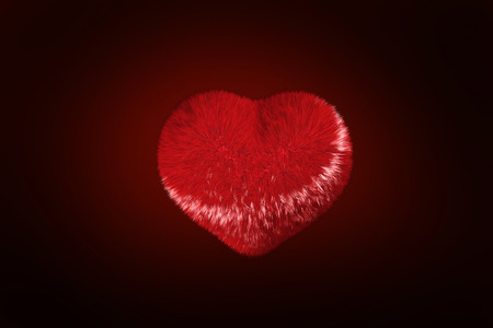 Red heart against red background with vignetteの写真素材