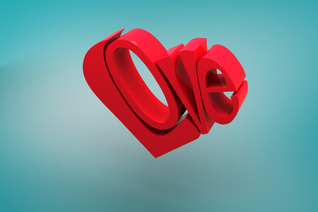 Love heart against blue vignette backgroundの写真素材
