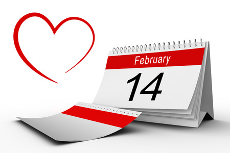 Heart against february calendarの写真素材