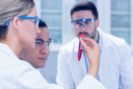 Science students working together in the lab at the universityの写真素材