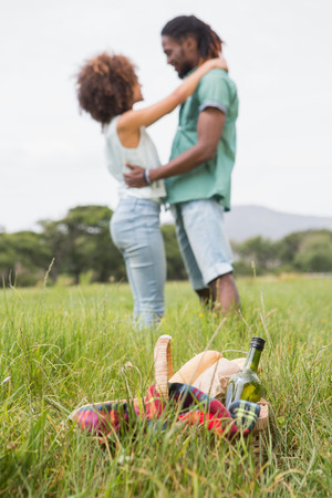 Young couple on a picnic on a sunny dayの写真素材