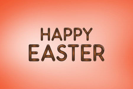 Happy Easter greeting against orangeの写真素材