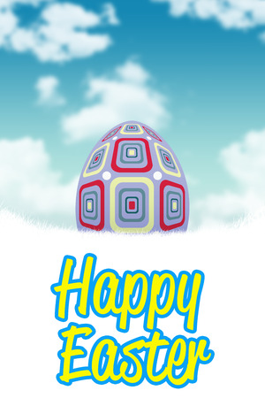 grass against happy easterの写真素材