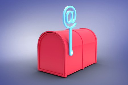 Red email post box against purple vignette