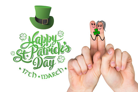 Patricks Day fingers against patricks day greeting