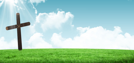 Cross against skyの写真素材