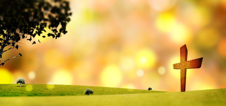 Cross against skyの写真素材