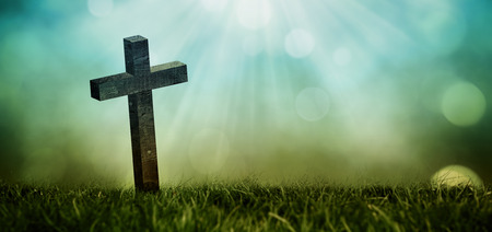 Cross against skyの写真素材