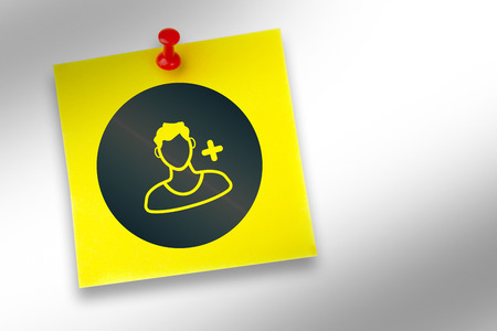 Add friend graphic against pinned adhesive note