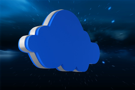 Blue cloud against stars twinkling in night skyの写真素材