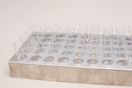 Tubes in tray in the laboratoryの写真素材