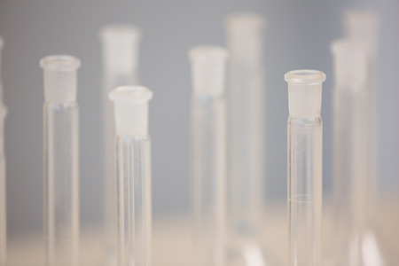 Test tubes in close up in laboratoryの写真素材