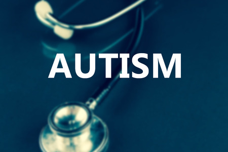 autism against black stethoscope in the darkの写真素材