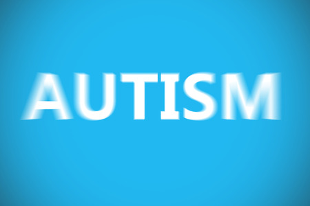 autism against blue background with vignetteの写真素材