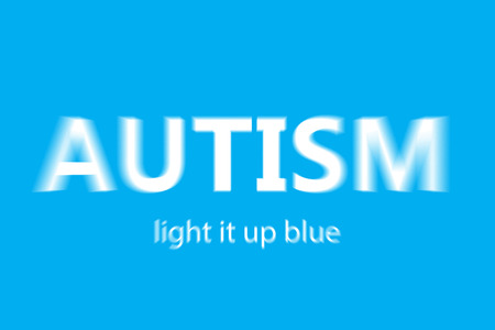 autism against blue background with vignetteの写真素材