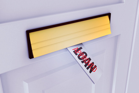 The word loan approved against letter through post box