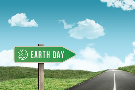 earth day ahead against road leading out to the horizonの写真素材