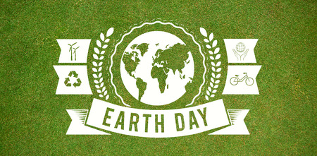 Earth Day Graphic against green backgroundの写真素材
