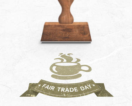 Wooden stamp against parchmentの写真素材