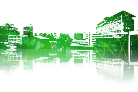 cityscape against stocks and sharesの写真素材