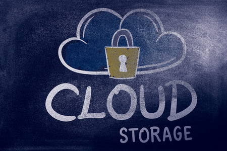 Cloud storage against black background